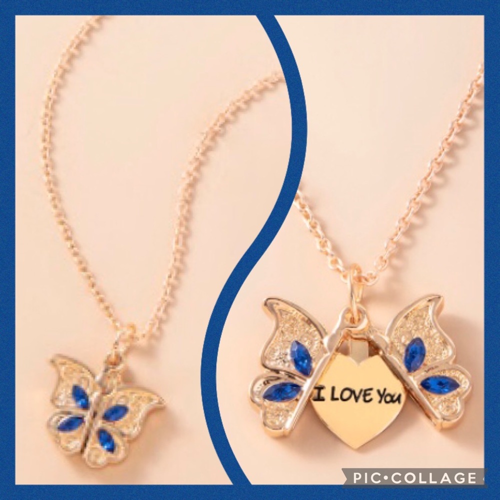 New!! Gold tone Fashion  “I Love You” Heart Necklace.